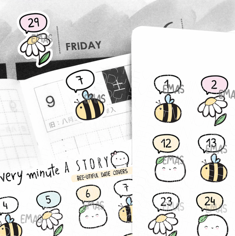 Honey bee date cover stickers