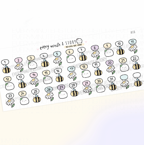 Honey bee date cover stickers