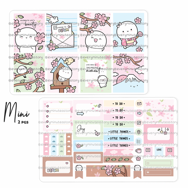 Lovely Sakura hand-drawn kit- mini and full kit