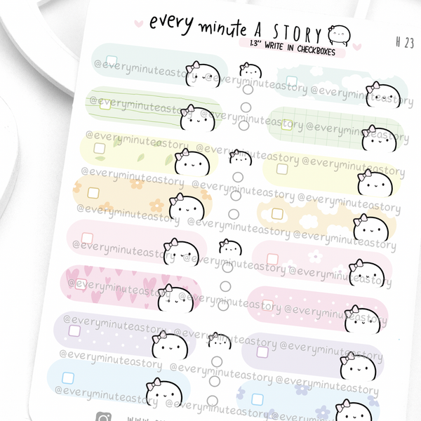 Pastel labels, write in check boxes, hobonichi cousin