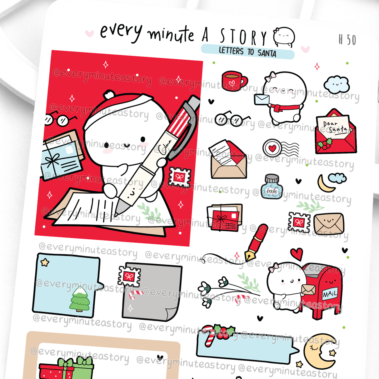 Letters to Santa stickers, Christmas