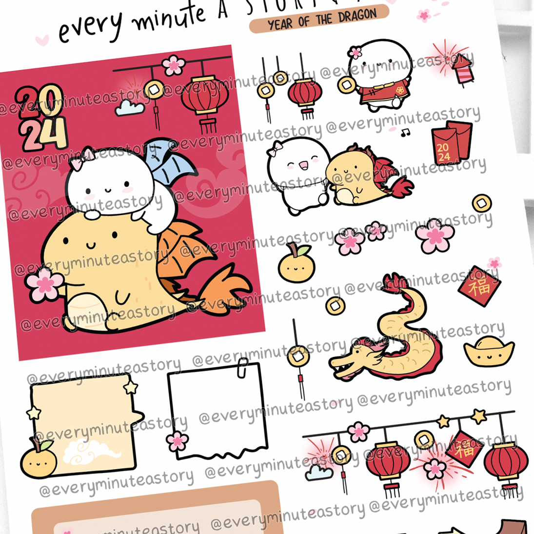 Lunar New Year 2024 stickers- LOW STOCK!