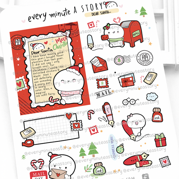 Holiday mail stickers, Christmas planner