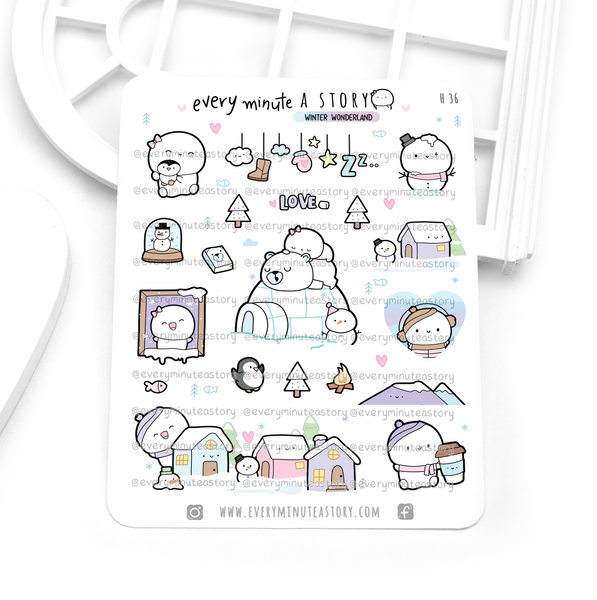 Winter wonderland Beanie stickers