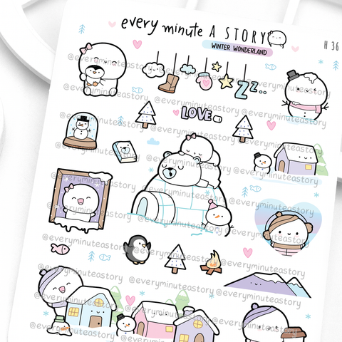 Winter wonderland Beanie stickers