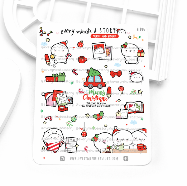 Merry and Bright sticker sampler, Christmas planner