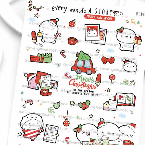 Merry and Bright sticker sampler, Christmas planner