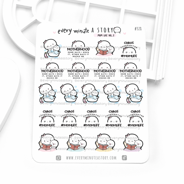 Mom life Vol.2 stickers, baby stickers, tired, chaos coordinator