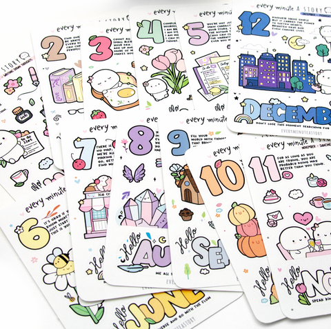 2026 monthly deco stickers