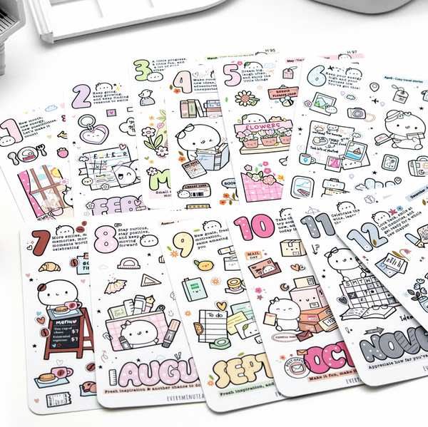 2027 monthly deco stickers