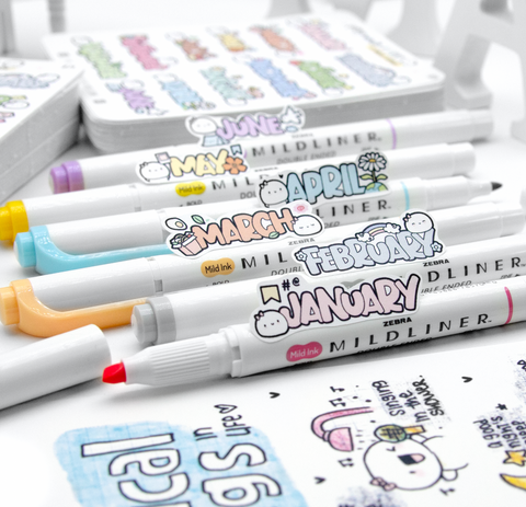 12 months name planner stickers