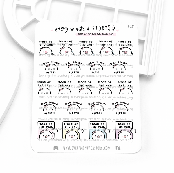 Bad mood day stickers, mood alert, angry