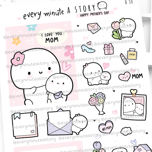 Mother's day Beanie planner stickers- Low Stock!