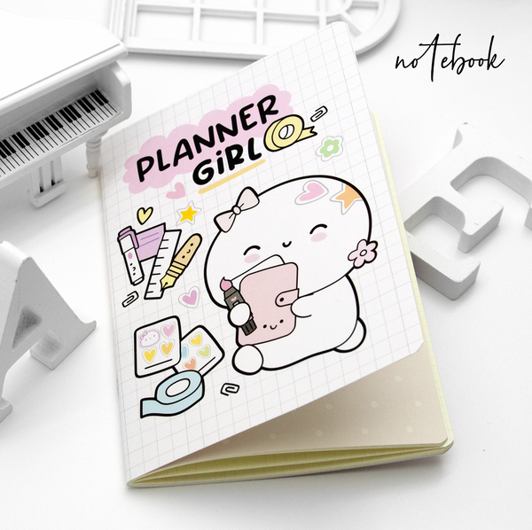 B6 notebook, planner girl, grid pages - LIMITED STOCK! LIMIT: 1/order