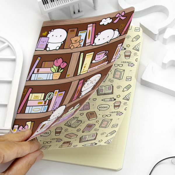 Beanie's bookshelf B6 grid notebook, gold foil - LIMITED STOCK! LIMIT: 1/order