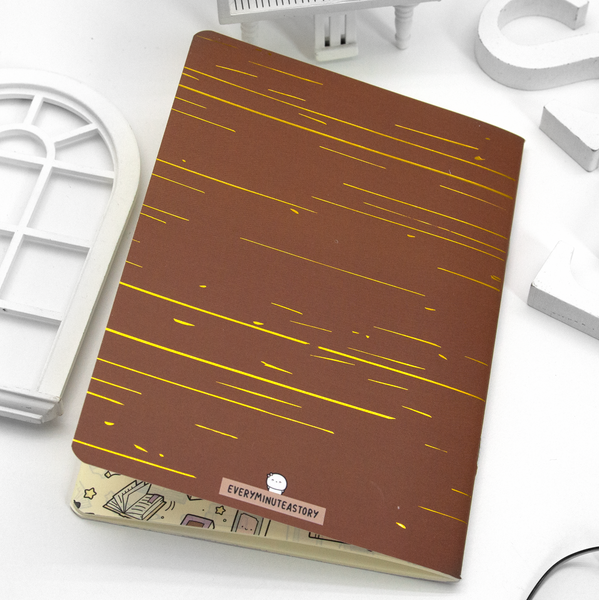Beanie's bookshelf B6 grid notebook, gold foil - LIMITED STOCK! LIMIT: 1/order