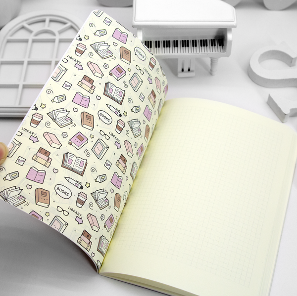 Beanie's bookshelf B6 grid notebook, gold foil - LIMITED STOCK! LIMIT: 1/order