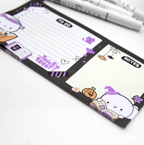 Trick or Treat- purple foil notepad- Limited Stock- limit 1/order
