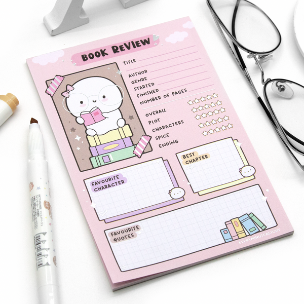Book review foiled Beanie notepads- Limit 1/order
