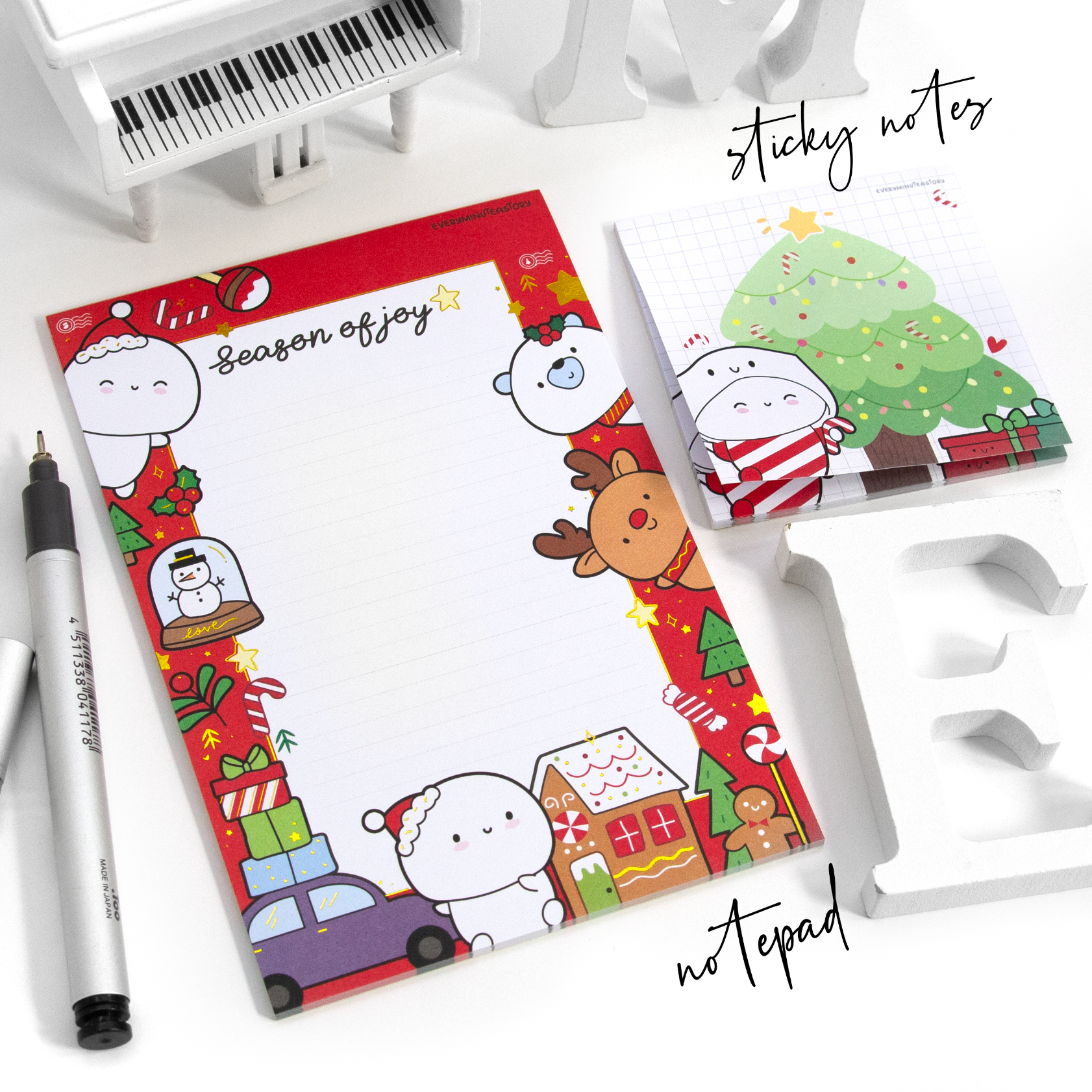 Christmas sticky notes and foiled notepad set, Limited Stock- limit 1/order