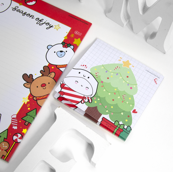 Christmas sticky notes and foiled notepad set, Limited Stock- limit 1/order