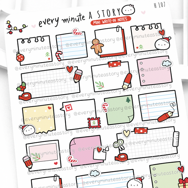 Holiday write-in notes stickers, Christmas planner