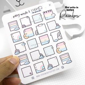 Rainbow write-in mini notes stickers- Low stock!