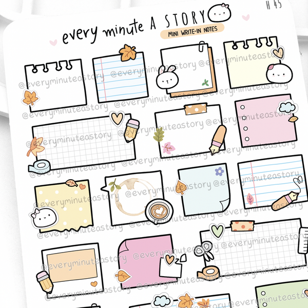 Fall write-in notes stickers, functional deco