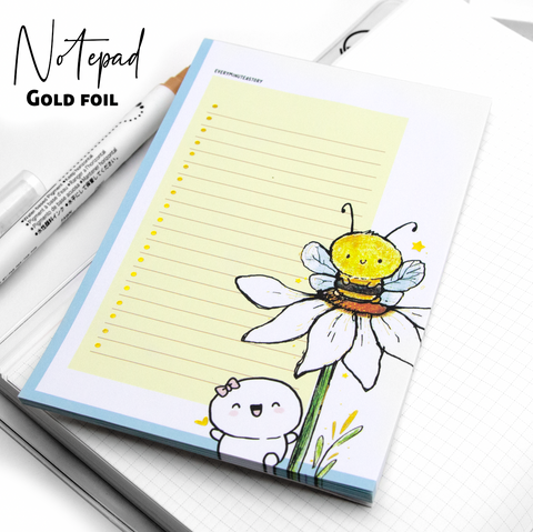 Honey bee notepad, hand sketched -Limited stock! Limit 2/order