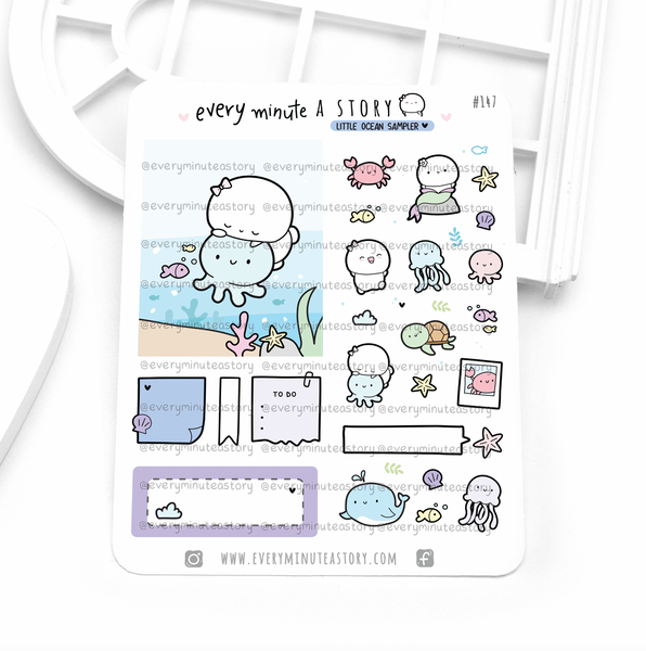 Little ocean sticker sampler- LOW STOCK!
