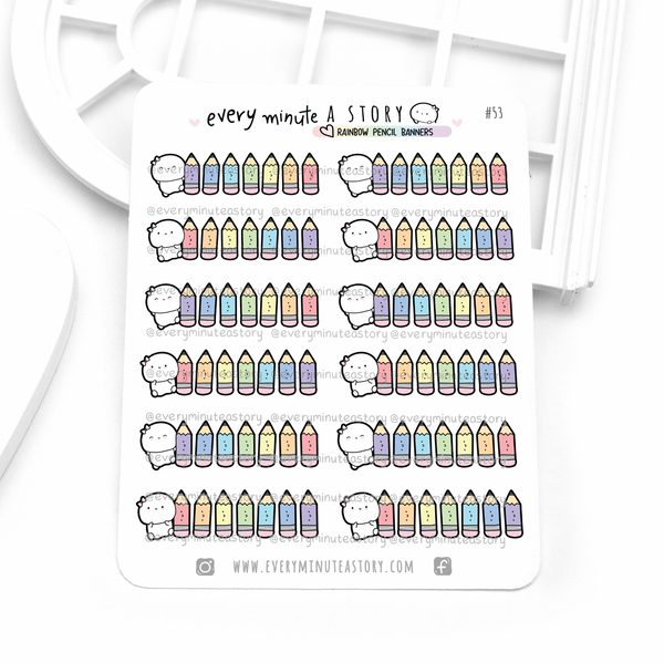 Rainbow pencil banners, b2s stickers, back to school- Low stock!