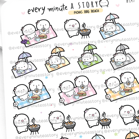 Picnic.BBQ.Beach summer planner stickers- LOW STOCK!
