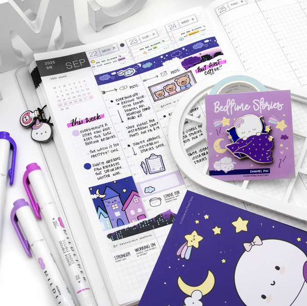 Bedtime Stories Beanie glitter enamel pin-  Limited Stock! Limit 2/order