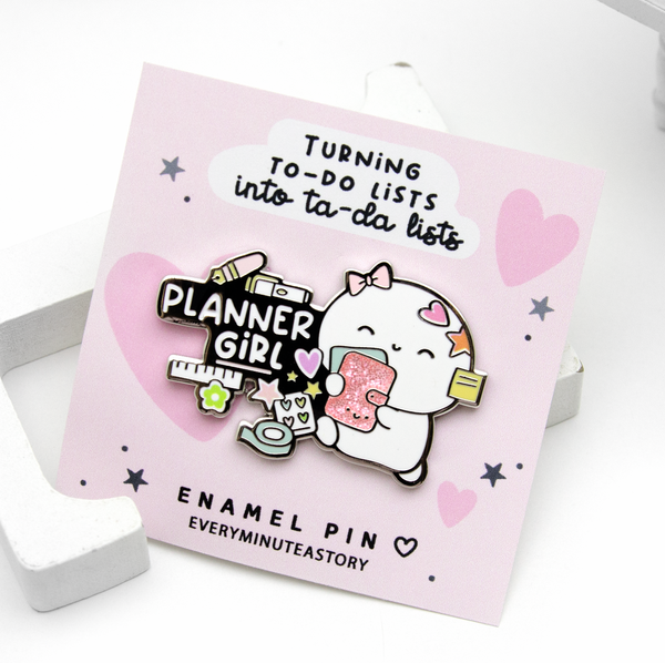 Planner girl Beanie enamel pin- LIMITED STOCK! Limit 2/order