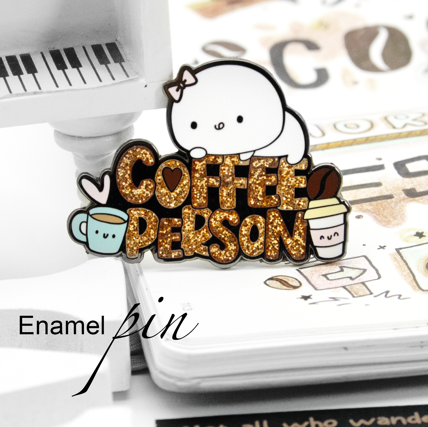 Coffee person Beanie enamel pin-  Limited Stock! Limit 2/order