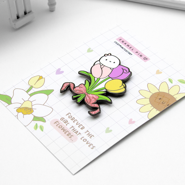 Freshly bloomed tulips enamel pin- LIMITED STOCK! Limit 2/order
