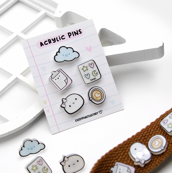 Sticker lover Beanie acrylic pins- Limited Stock, limit 1/order