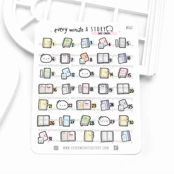 Planner date cover stickers