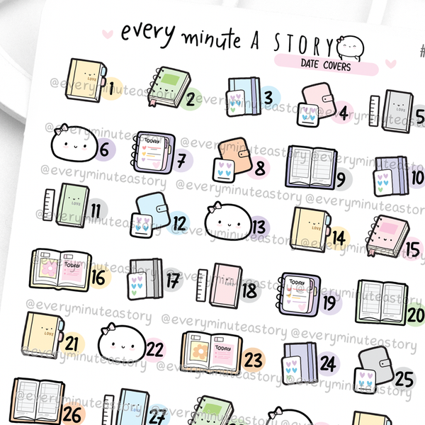 Planner date cover stickers