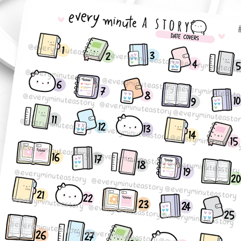 Planner date cover stickers