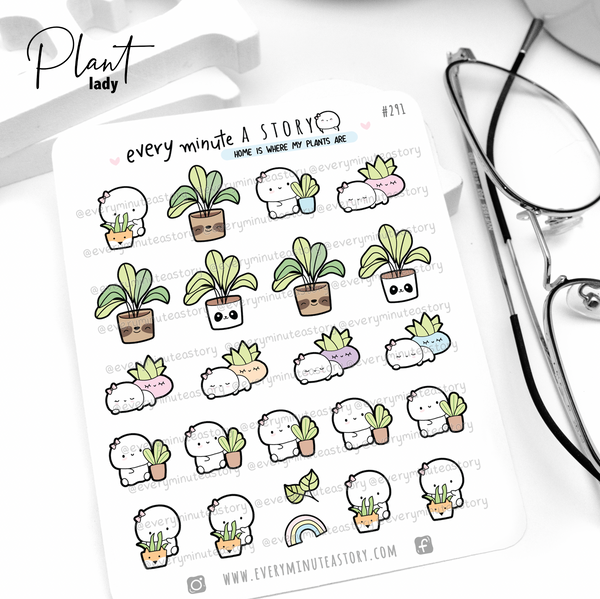 Plant lady stickers, spring time, succulents, indoor plants