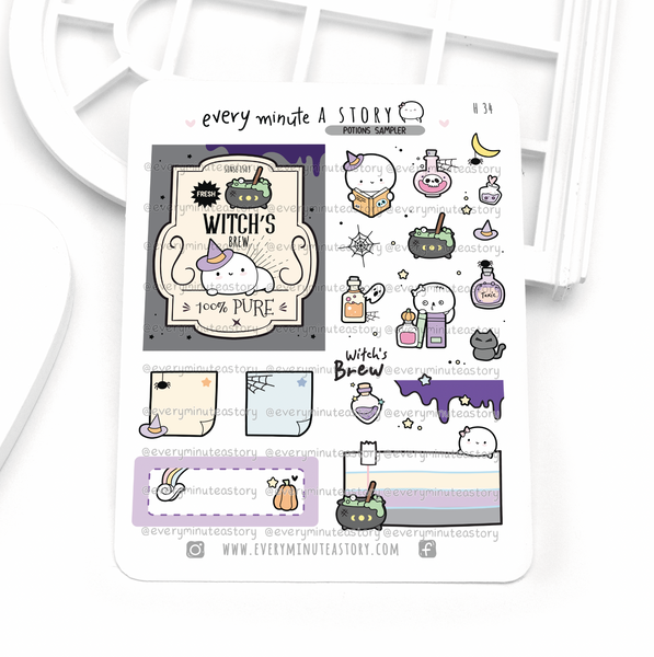 Witch's brew potions stickers, halloween, fall- Low Stock!