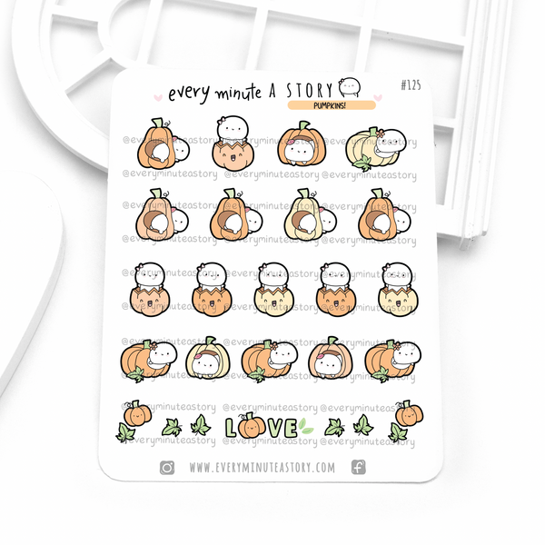 Sweet autumn Pumpkin stickers- LOW STOCK!