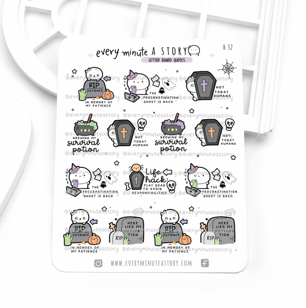 Halloween letter board quotes stickers
