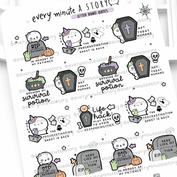 Halloween letter board quotes stickers