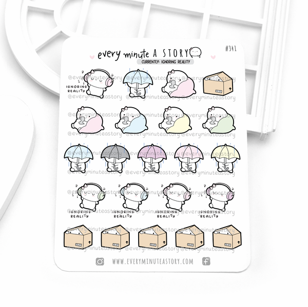 Currently ignoring reality, me time Beanie stickers, music