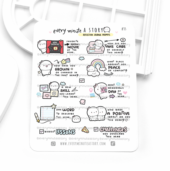 Yearly reflection journal prompts, new year