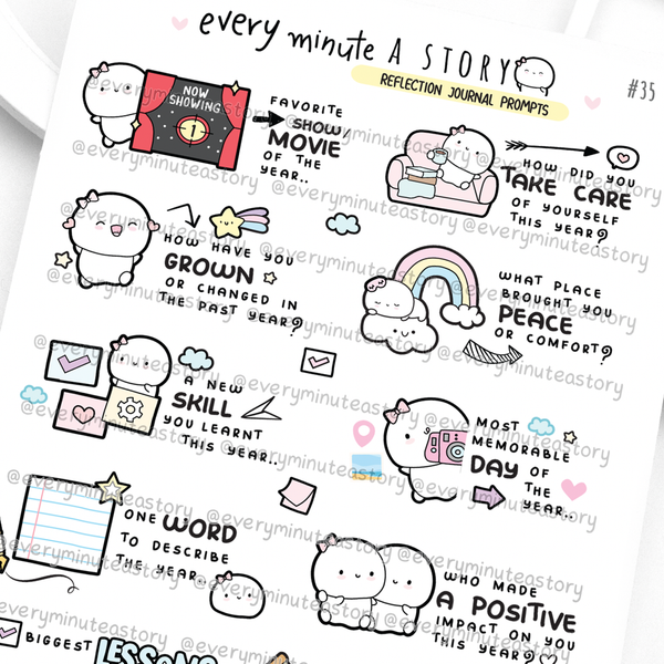 Yearly reflection journal prompts, new year