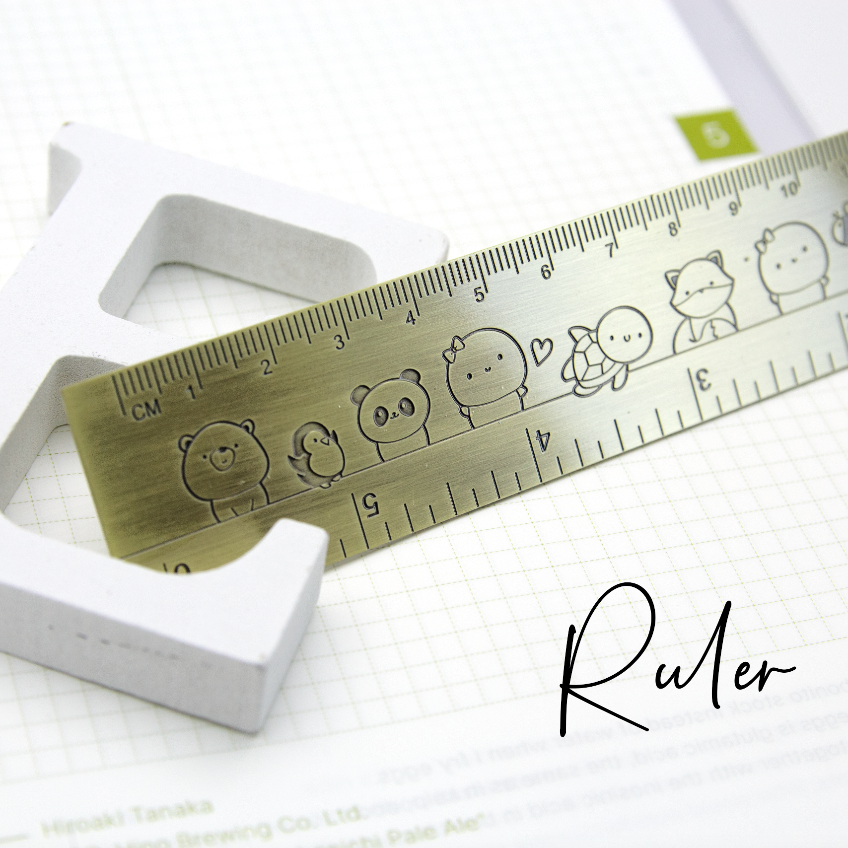 Beanie metal ruler Vol.2, antique bronze -LIMITED STOCK! Limit 2/order