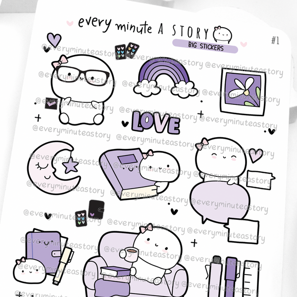 Purple shimmer big stickers- Limited Stock!